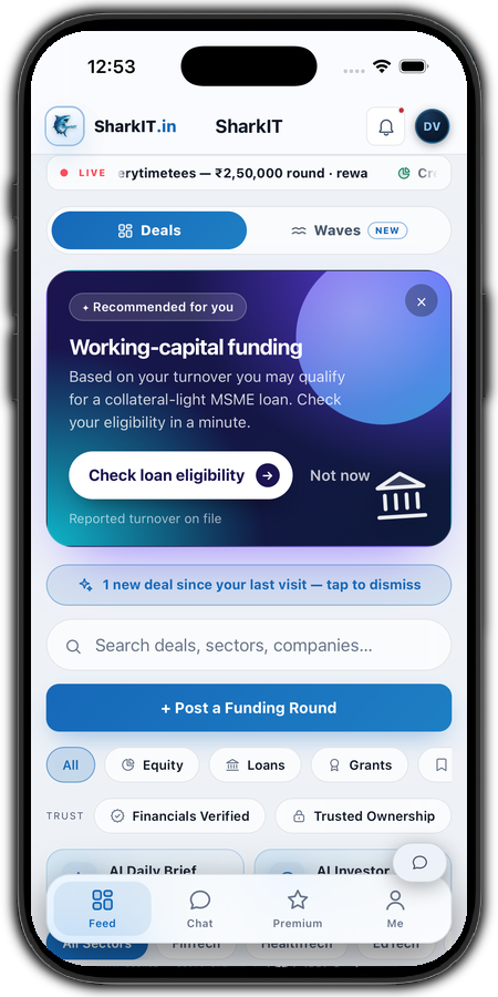 SharkIT app — deal feed
