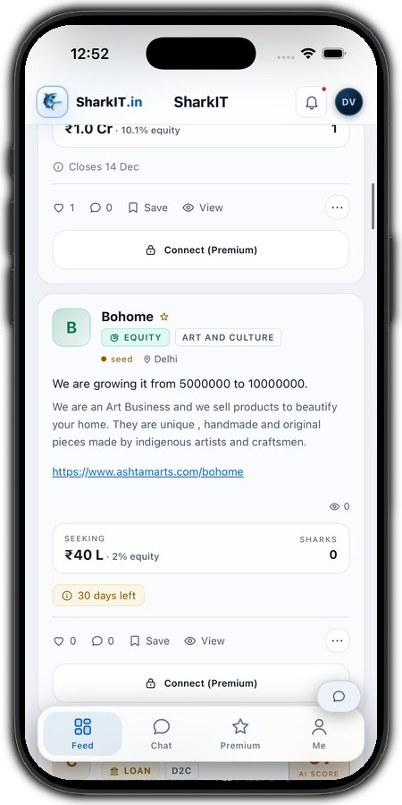SharkIT app — funding rounds